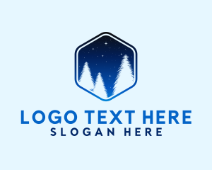 Evergreen - Winter Pine Tree logo design