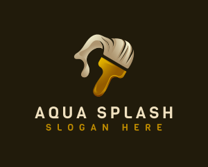 Paint Splash Brush logo design