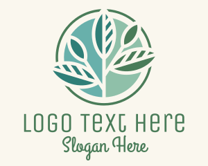 Nutrition - Leafy Branch Circle logo design
