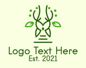 Vegan - Green Forest Owl logo design