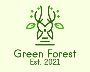 Green Forest Owl  logo design