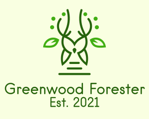 Green Forest Owl  logo design