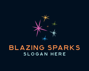 Pyrotechnics - Sparkle Burst Fireworks logo design