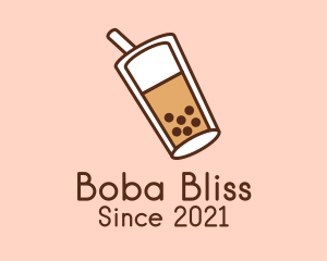 Boba - Pearl Milk Tea Drink logo design