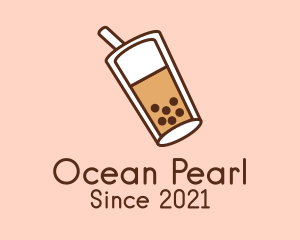 Pearl Milk Tea Drink logo design