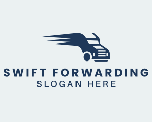 Blue Freight Vehicle  logo design