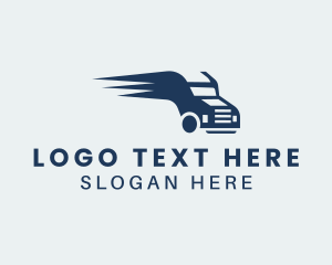 Trailer Truck - Blue Freight Vehicle logo design