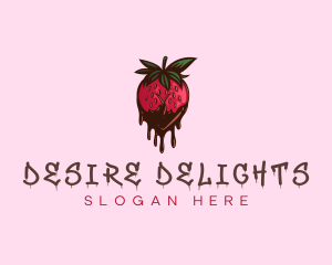 Lustful Chocolate Strawberry logo design