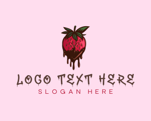 Seductive - Lustful Chocolate Strawberry logo design