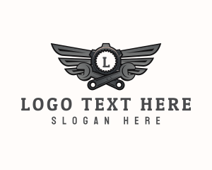 Industrial  Wrench Mechanic Logo