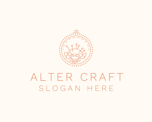 Flower Stitching  Craft logo design