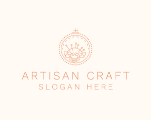 Craft - Flower Stitching  Craft logo design
