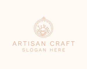 Flower Stitching  Craft logo design