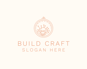 Flower Stitching  Craft logo design