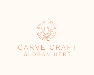 Flower Stitching  Craft logo design