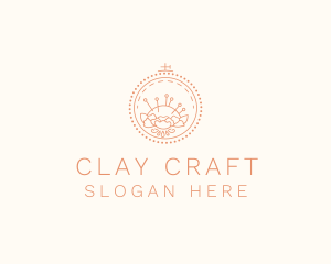 Flower Stitching  Craft logo design