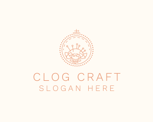 Flower Stitching  Craft logo design