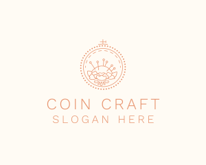 Flower Stitching  Craft logo design