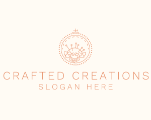 Flower Stitching  Craft logo design