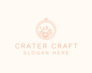 Flower Stitching  Craft logo design