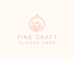 Flower Stitching  Craft logo design