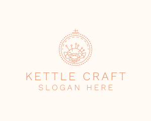 Flower Stitching  Craft logo design