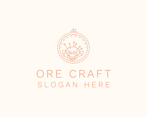 Flower Stitching  Craft logo design