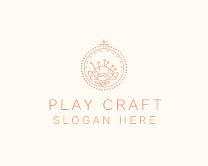 Flower Stitching  Craft logo design