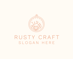 Flower Stitching  Craft logo design