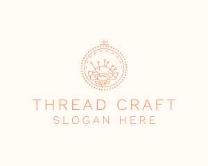 Stitching - Flower Stitching  Craft logo design