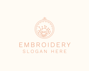 Flower Stitching  Craft logo design