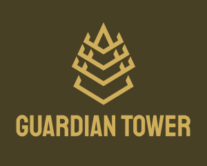 Minimalist Pyramid Tower logo design