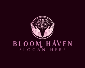 Flower Hand Wellness logo design