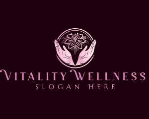 Flower Hand Wellness logo design