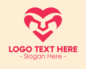 Lovely - Pink Lion Heart logo design