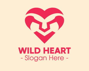 Pink Lion Heart logo design