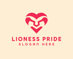 Pink Lion Heart logo design