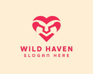 Pink Lion Heart logo design