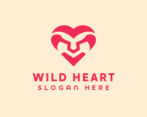 Pink Lion Heart logo design