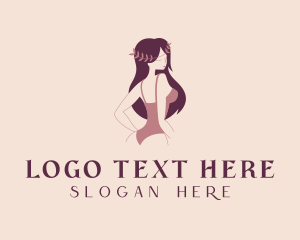 Dating Sites - Woman Bikini Model logo design