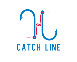 Hook - Blue Fishing Hook logo design