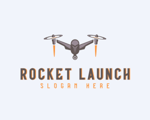 Rocket Delivery Drone logo design