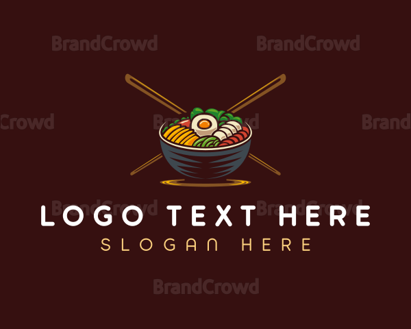 Bibimbap Food Bowl Logo