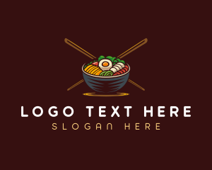 Bibimbap Food Bowl logo design