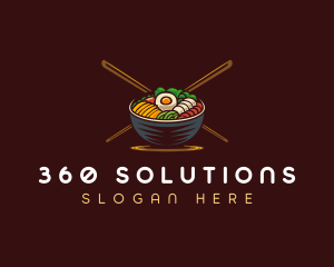 Bibimbap Food Bowl logo design