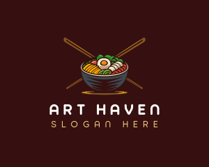 Bibimbap Food Bowl logo design