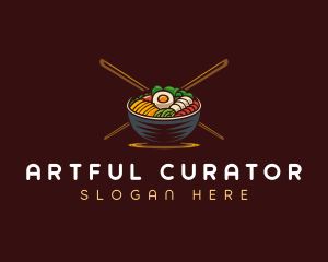 Bibimbap Food Bowl logo design