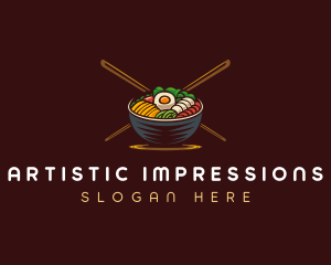 Bibimbap Food Bowl logo design