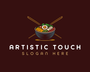 Bibimbap Food Bowl logo design