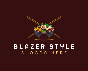 Bibimbap Food Bowl logo design